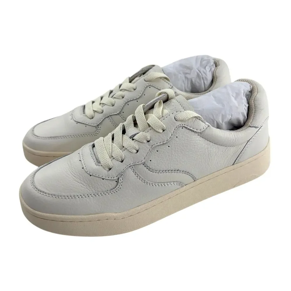 Soludos Women's White Leather Roma Retro Sneakers Size 8